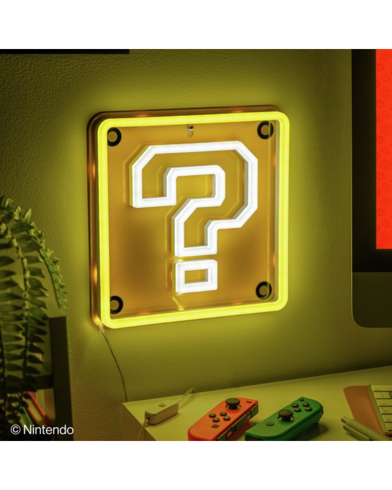 Lampa Paladone - Super Mario - Question Block Wall Mountable LED Neon Light 
