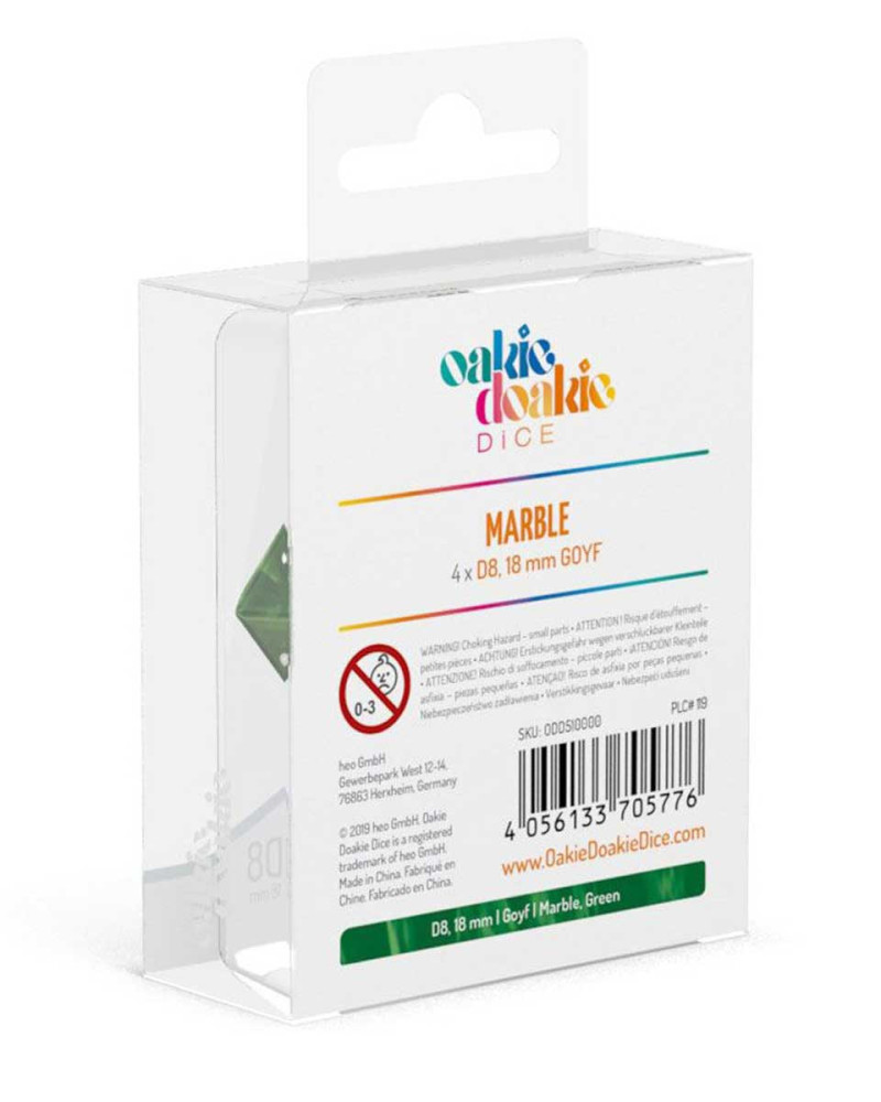 Kockice Oakie Doakie Dice D8 Dice 18 Mm Goyf Marble - Green (4) 