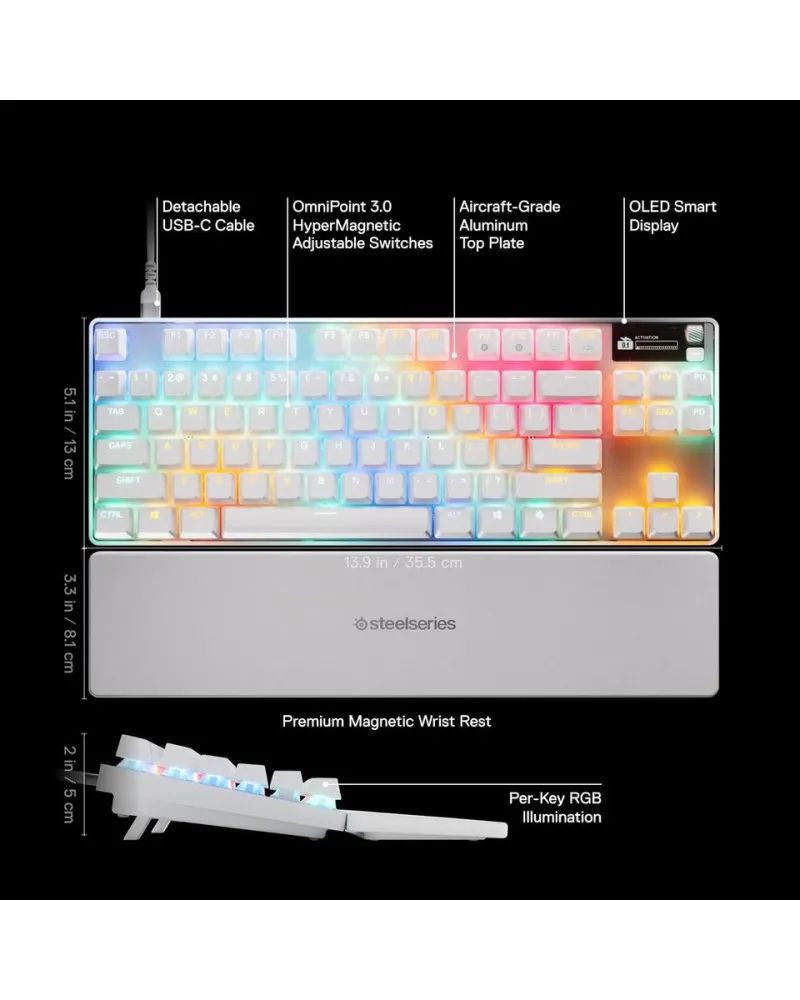 Tastatura Steelseries APEX PRO TKL White Gen 3 