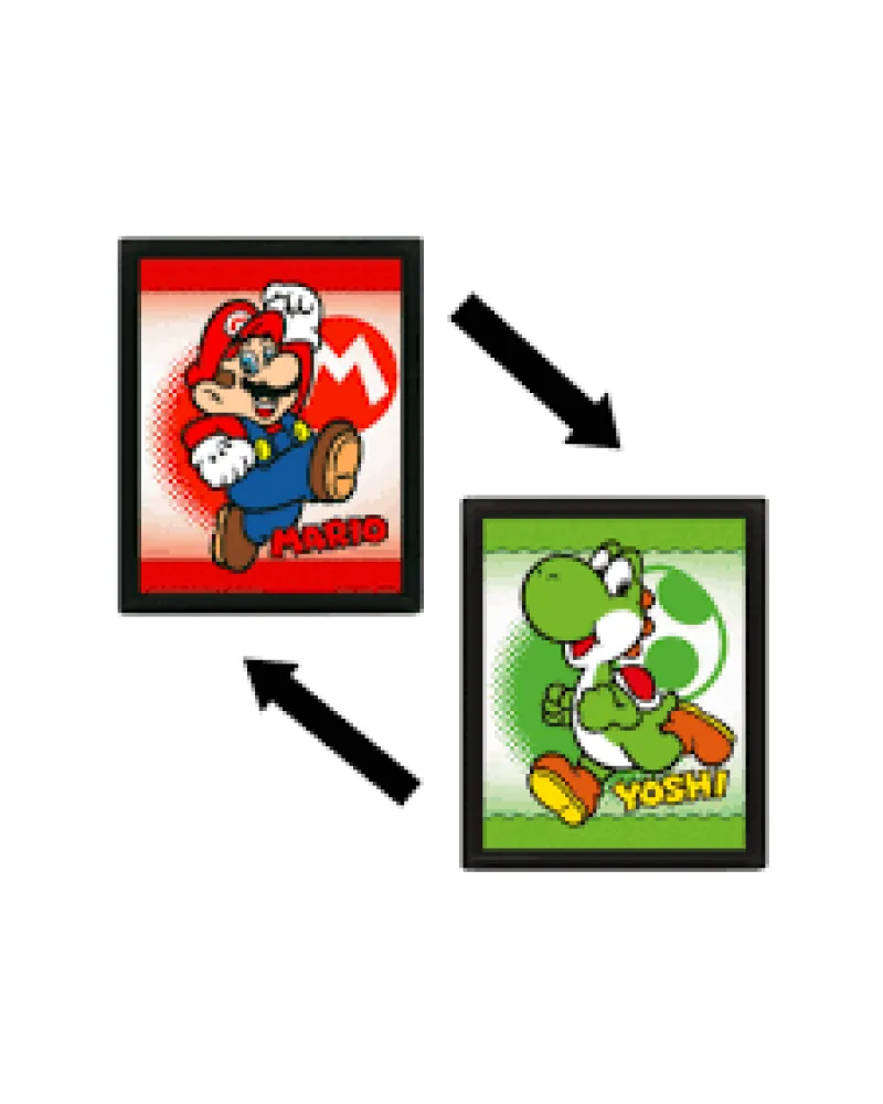 Poster Super Mario - Mario & Yoshi Flip - Framed 