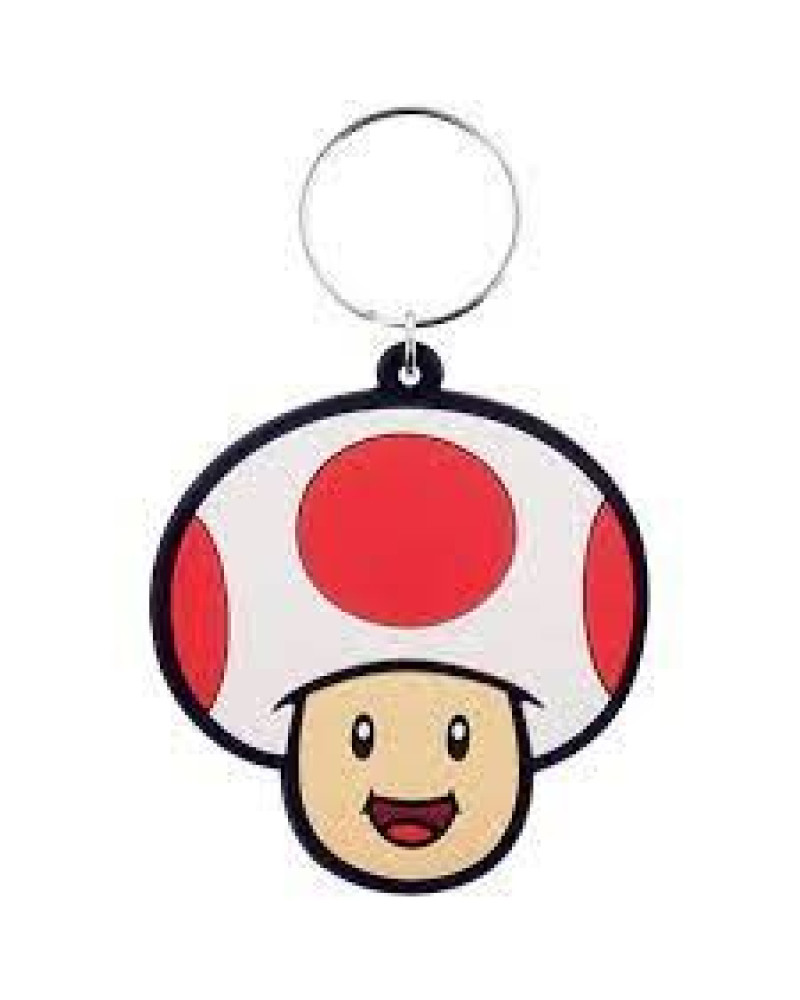 Privezak Super Mario - Toad 6 Cm - Rubber Keychain 