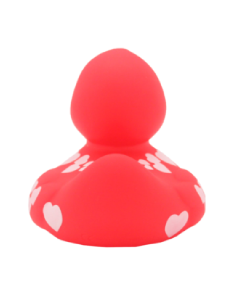 Lilalu Patkica - Red Duck With White Hearts - Rubber Duck 