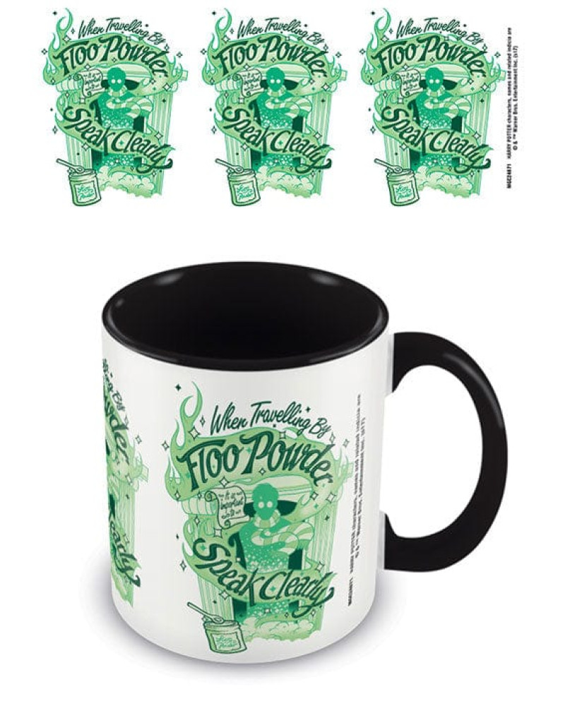 Šolja Harry Potter - Floo Powder Speak Clearly - Black Mug 