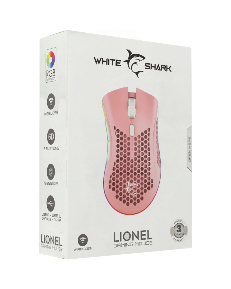 Miš White Shark Lionel - Pink 