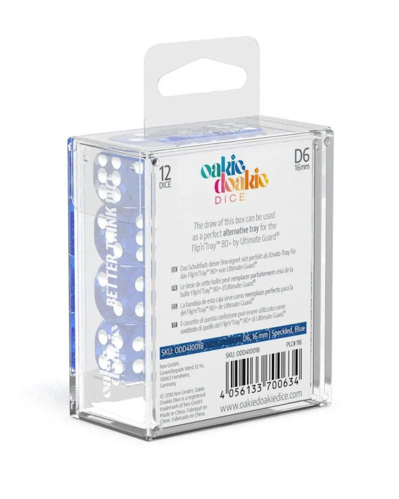 Kockice Oakie Doakie Dice D6 16 mm Speckled - Blue (12)