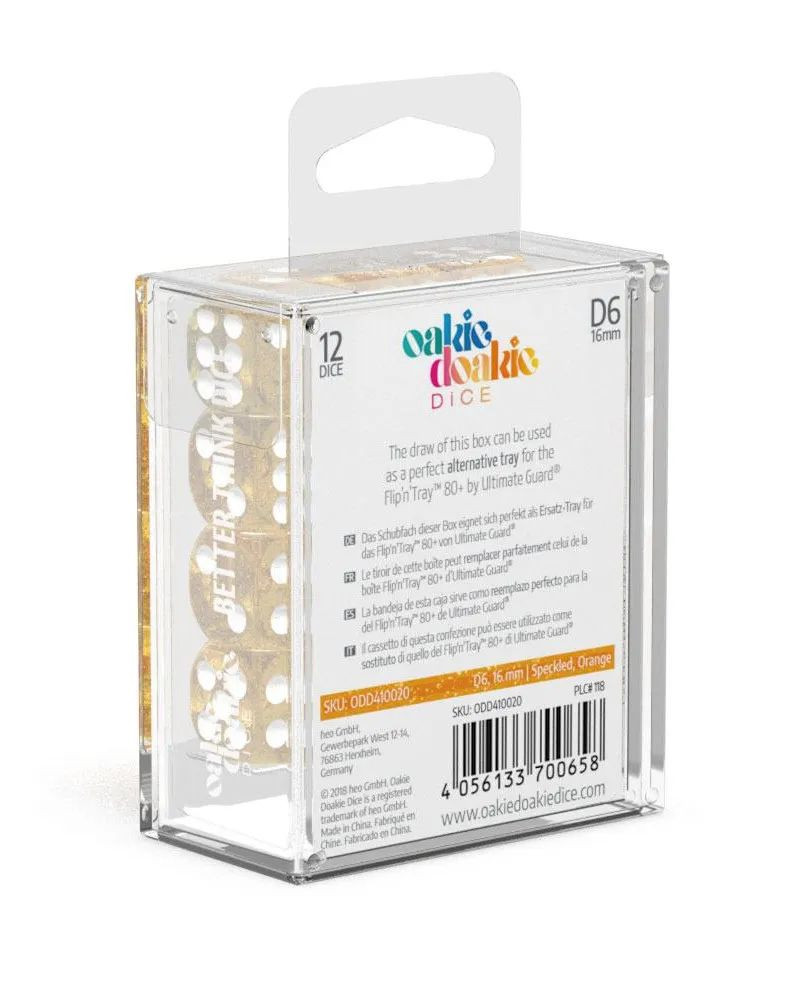 Kockice Oakie Doakie Dice D6 16 mm Speckled - Orange (12)