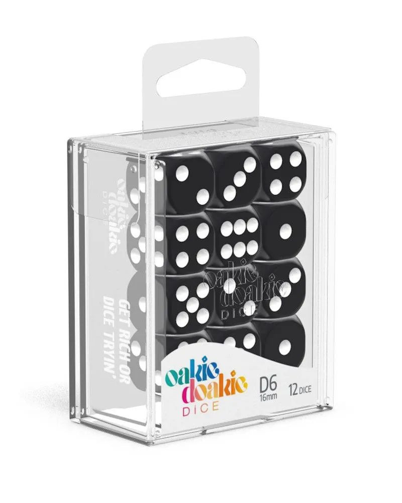 Kockice Oakie Doakie Dice D6 16 mm Solid - Black (12)