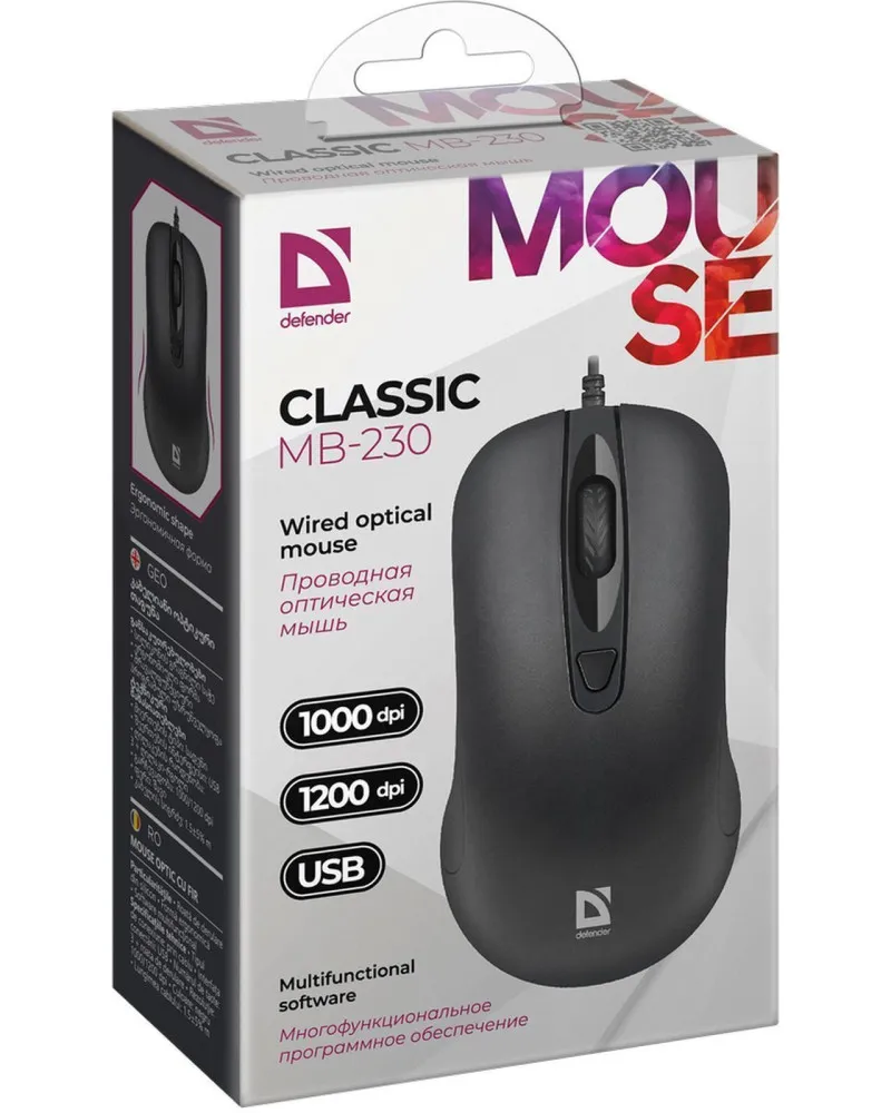 Miš Defender Classic MB-230 - Wired Optical Mouse 
