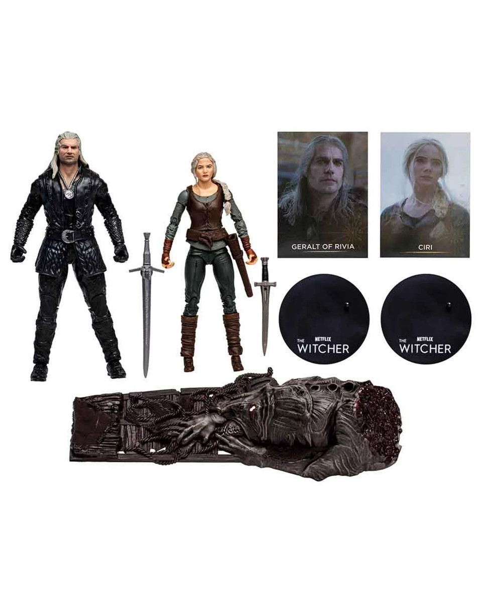 Action Figure Netflix The Witcher - Ciri & Geralt of Rivia 