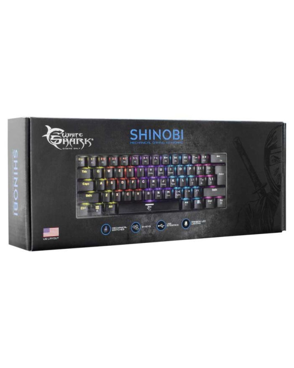 Tastatura White Shark - Shinobi GK-2022 Brown Switch - Black 
