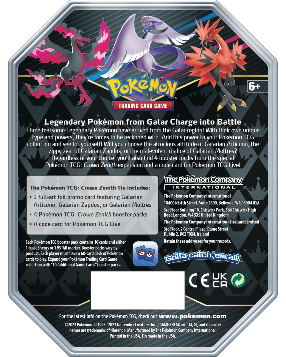 Board Game - Pokemon - TCG Crown Zenith - Special Art Tin 