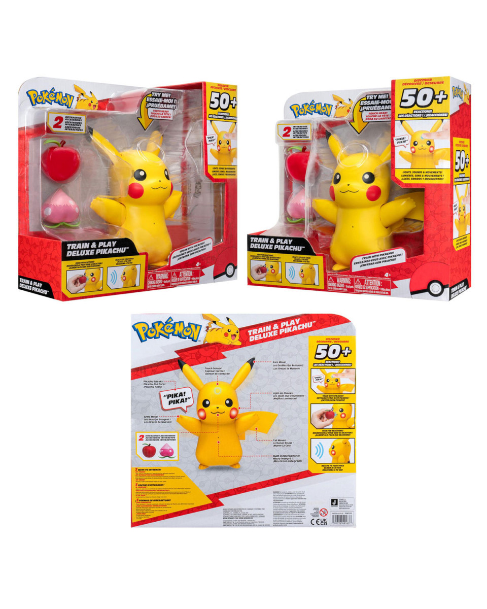 Action Figure Pokemon Deluxe - Pikachu - Train & Play 