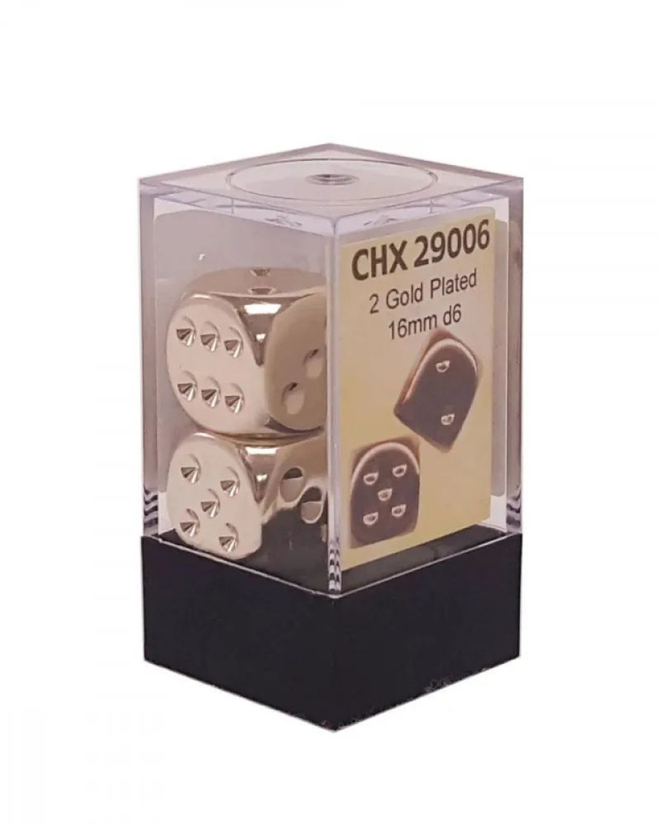 Kockice Chessex - Gold Metallic Dice Pair D6 16mm