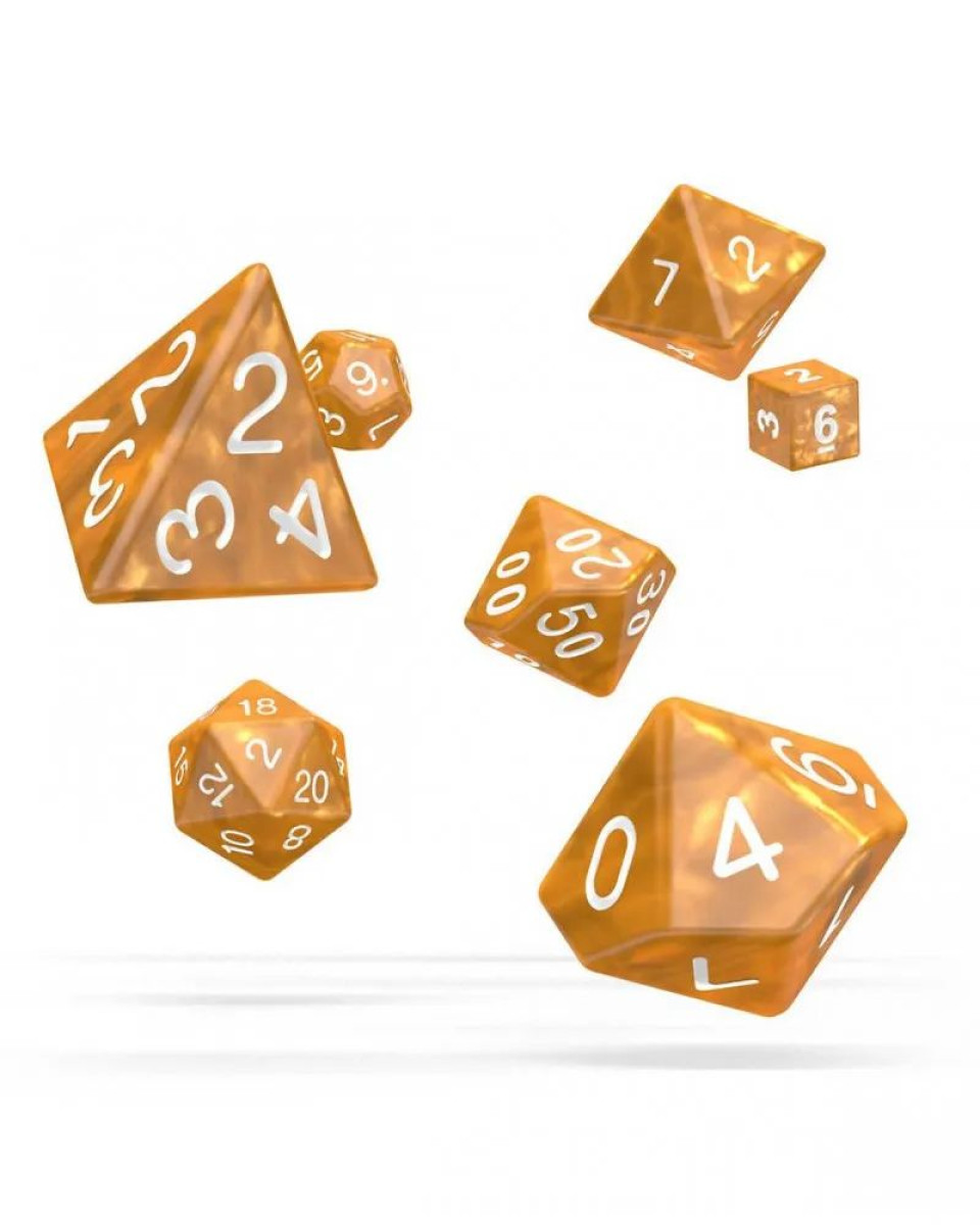 Kockice Oakie Doakie Dice RPG Set Marble - Orange (7)