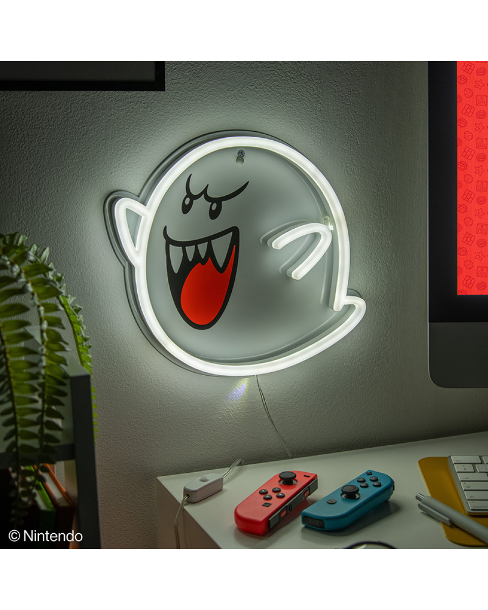 Lampa Paladone - Super Mario - Boo Wall Mountable LED Neon Light 