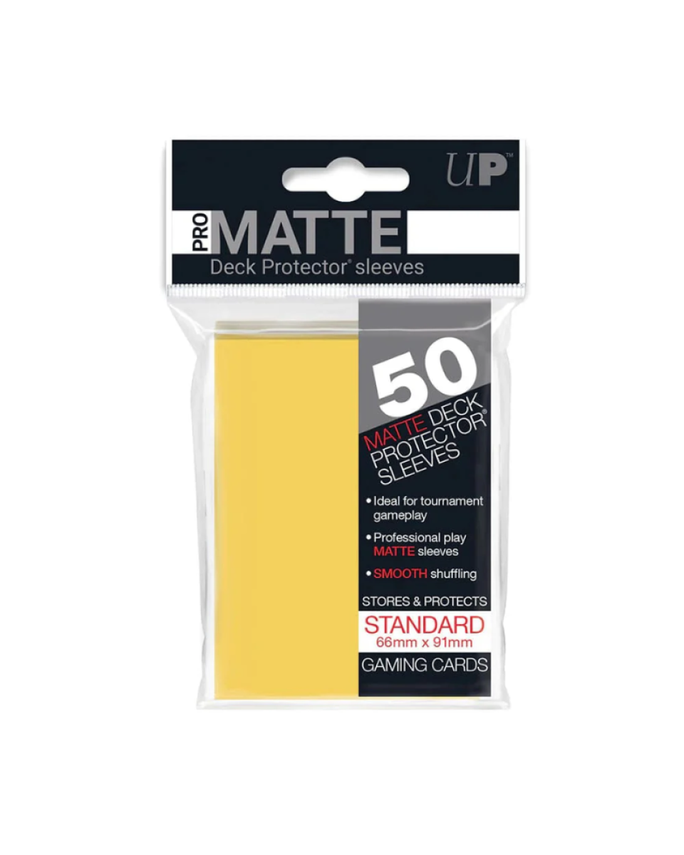 Ultra Pro Matte Standard Desk Protector Sleeves 50 - Yellow 