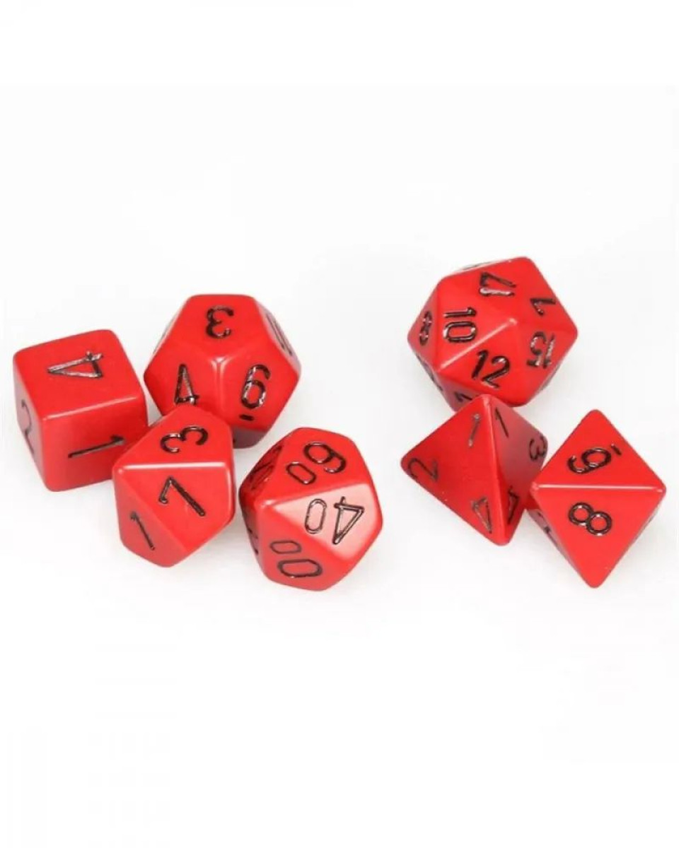 Kockice Chessex - Opaque - Polyhedral - Red & Black (7)