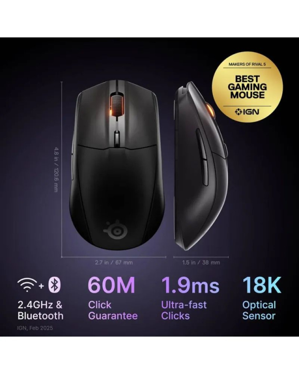 Miš SteelSeries RIVAL 3 Wireless V2 