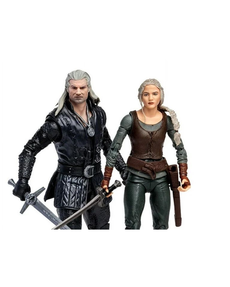 Action Figure Netflix The Witcher - Ciri & Geralt of Rivia 