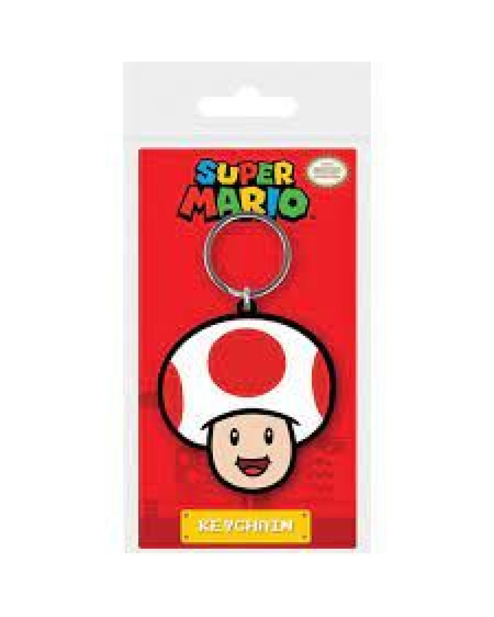 Privezak Super Mario - Toad 6 Cm - Rubber Keychain 