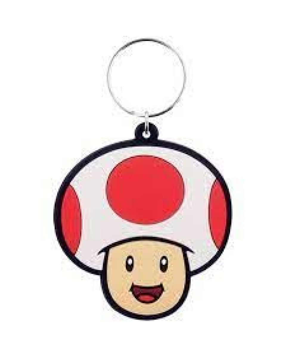 Privezak Super Mario - Toad 6 Cm - Rubber Keychain 