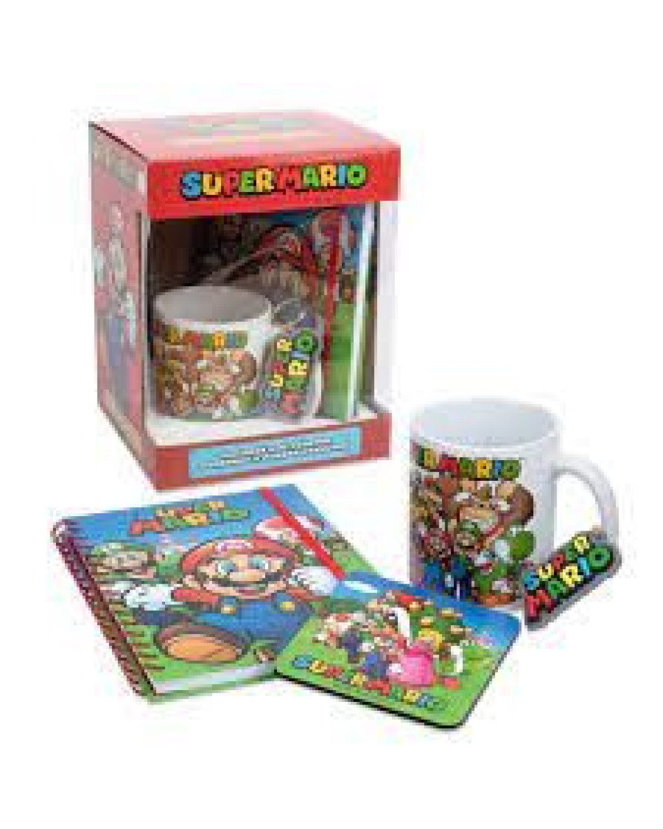 Gift Set - Super Mario - Mug, Coaster & Keychain 