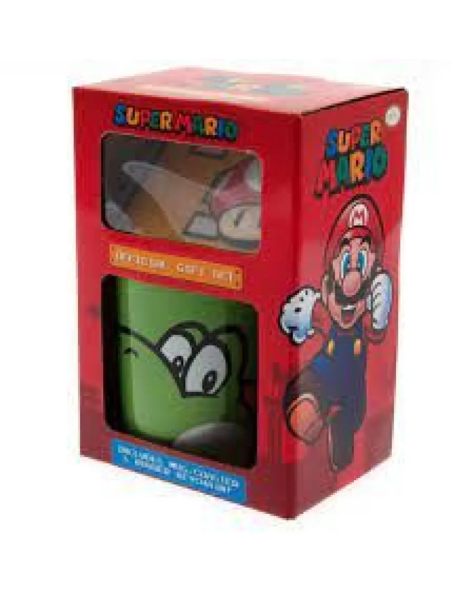 Gift Set Super Mario - Yoshi - Mug, Coaster & Keychain 