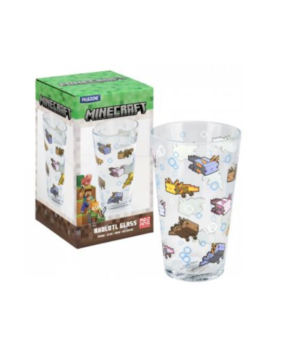 Čaša Paladone Minecraft - Axolotl Glass 