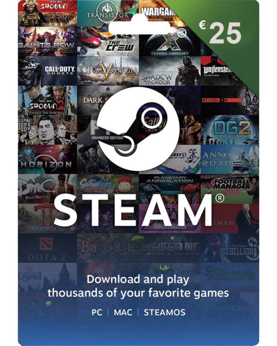 Steam Wallet Gift Card €25  - Digital Code 