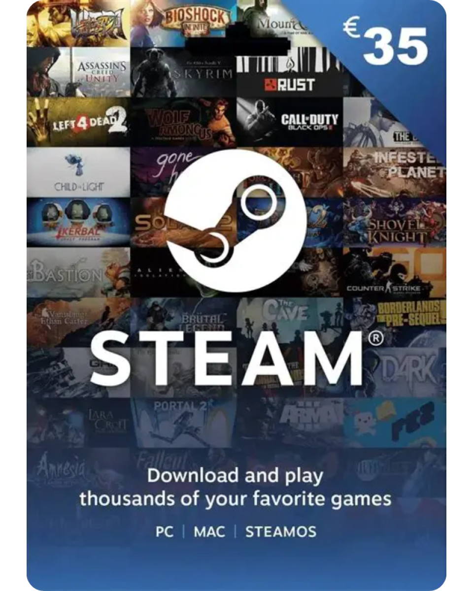 Steam Wallet Gift Card €35  - Digital Code 