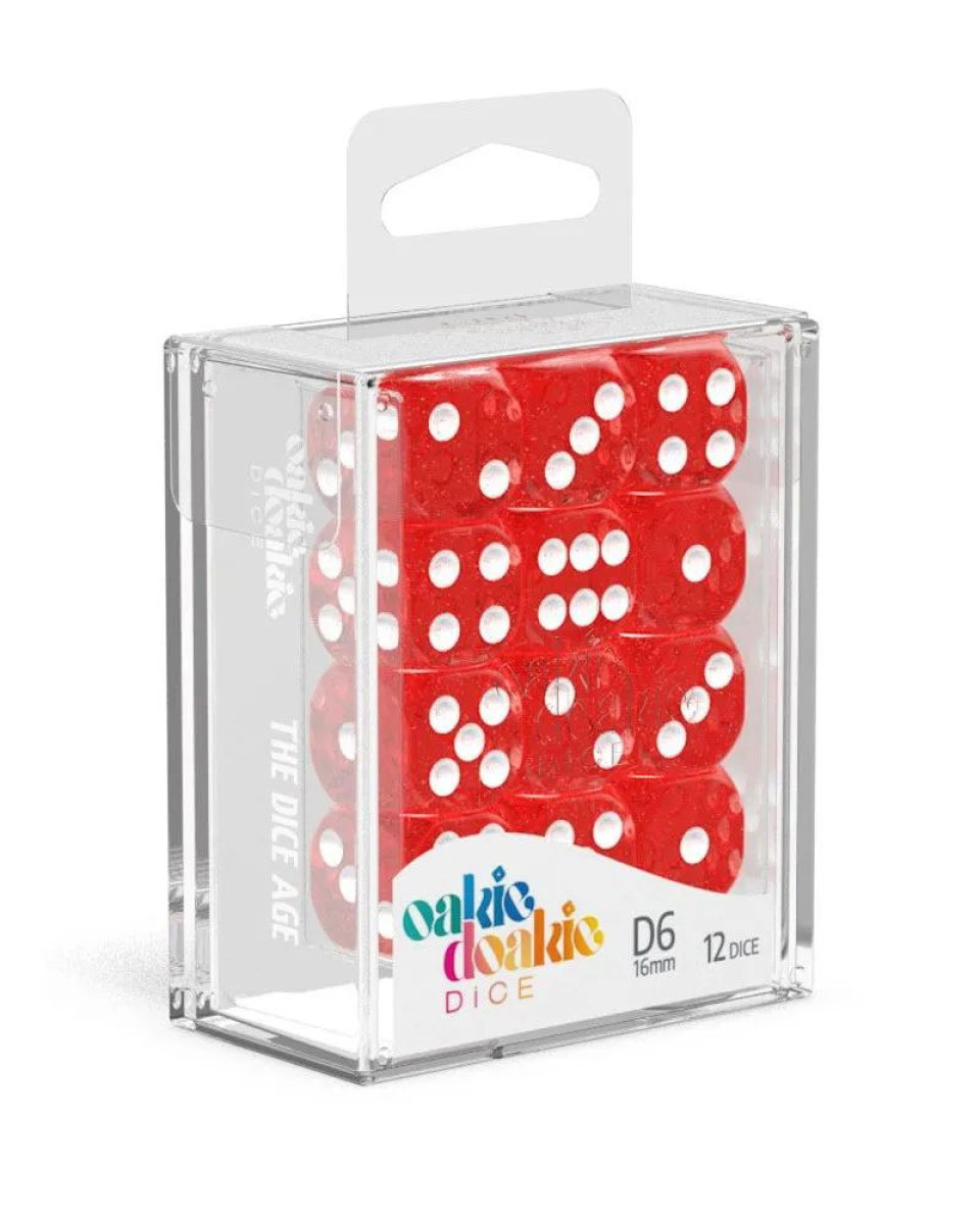 Kockice Oakie Doakie Dice D6 16 mm Speckled - Red (12)