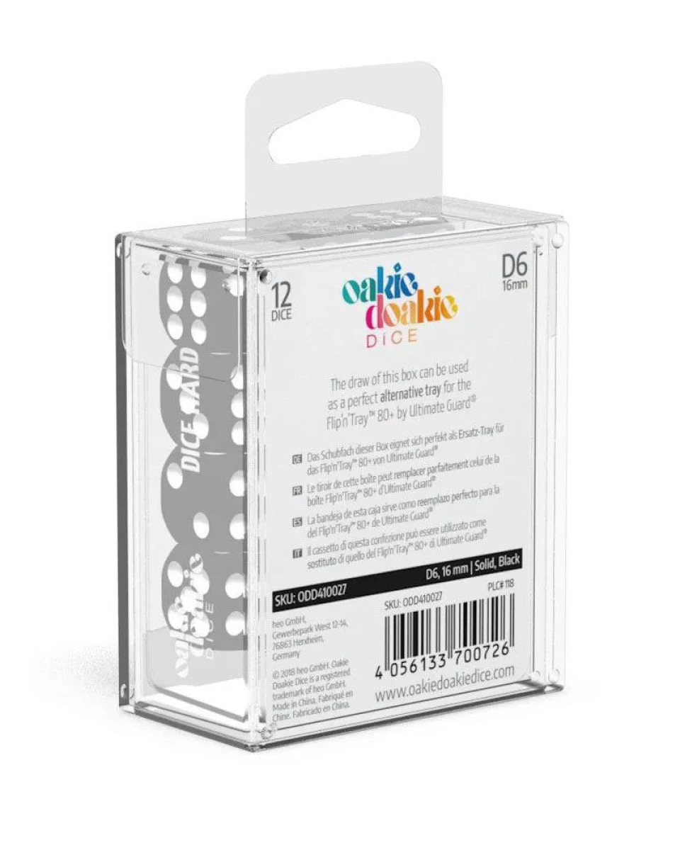 Kockice Oakie Doakie Dice D6 16 mm Solid - Black (12)