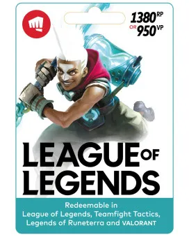 Riot Points Pin Code 1240 RP / 950 VP League of Legends / Valorant 