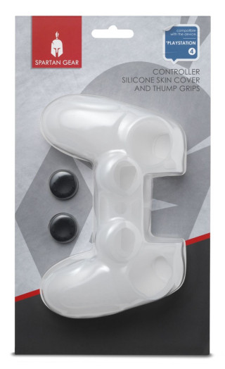 Spartan Gear Controller Silicon Skin Cover & Thumb Grips Transparent 