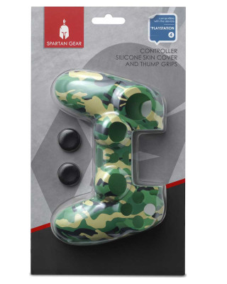 Spartan Gear Controller Silicon Skin Cover & Thumb Grips Camo Green 