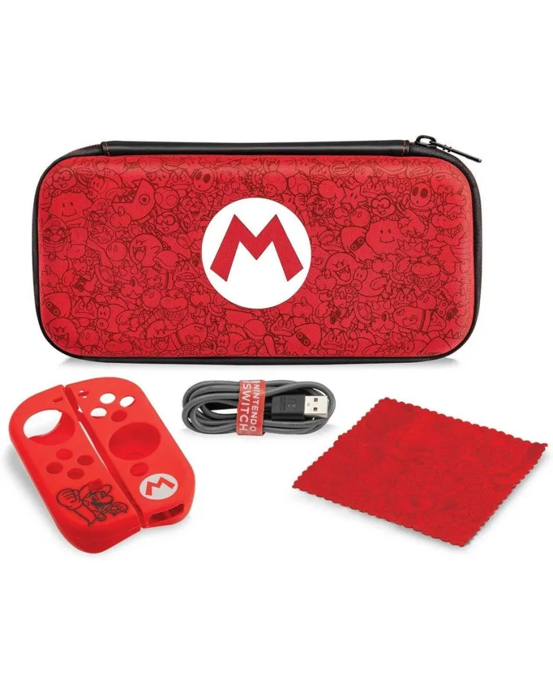 Nintendo Switch Starter Kit PDP - Mario Remix Edition ( Case + Joy-Con grips + USB-C Cable + Cleaning Cloth ) 