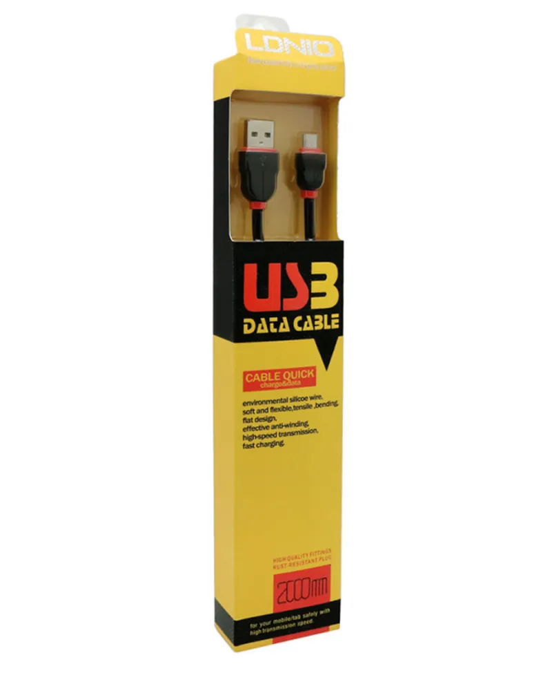 Kabl LDNIO Micro USB - 2m - Black / Red 