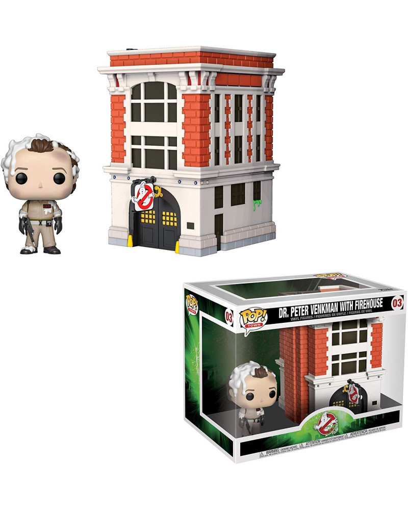 Bobble Figure Ghostbusters POP! - Dr. Peter Wenkman with Firehouse 