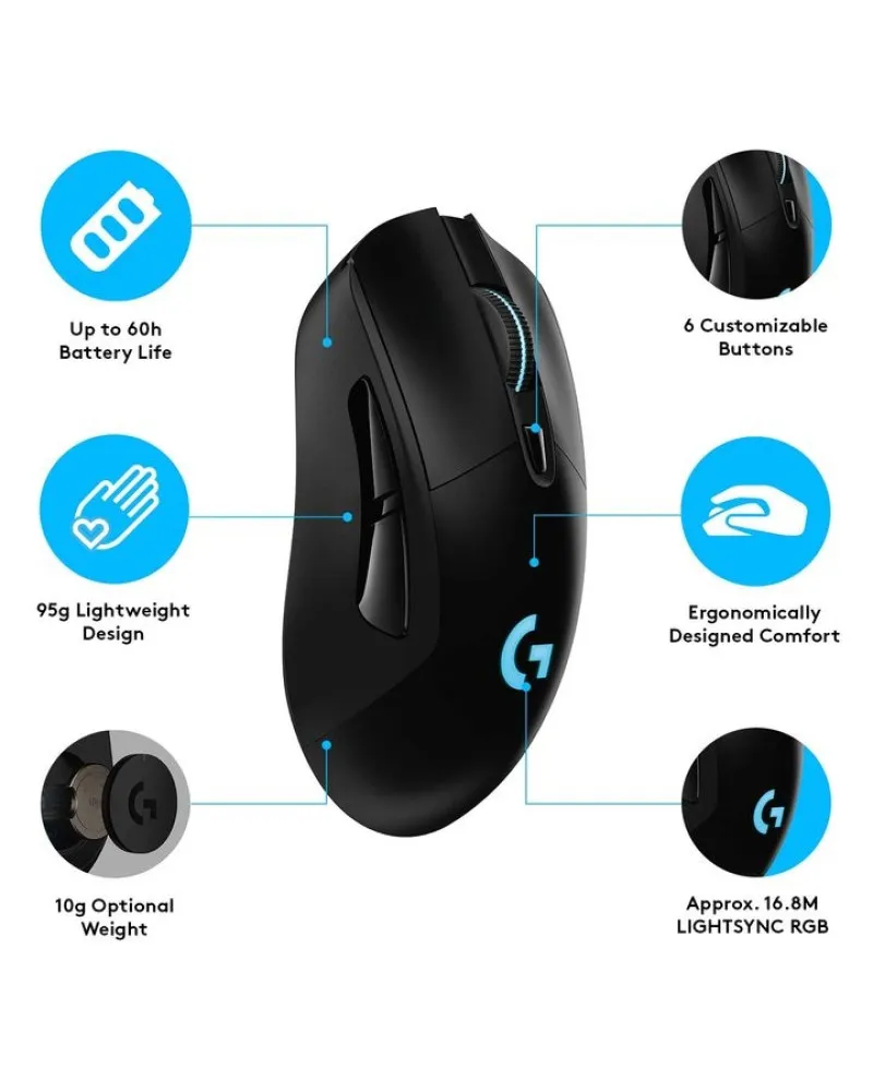 Miš Logitech G703 Lightspeed Wireless Hero 