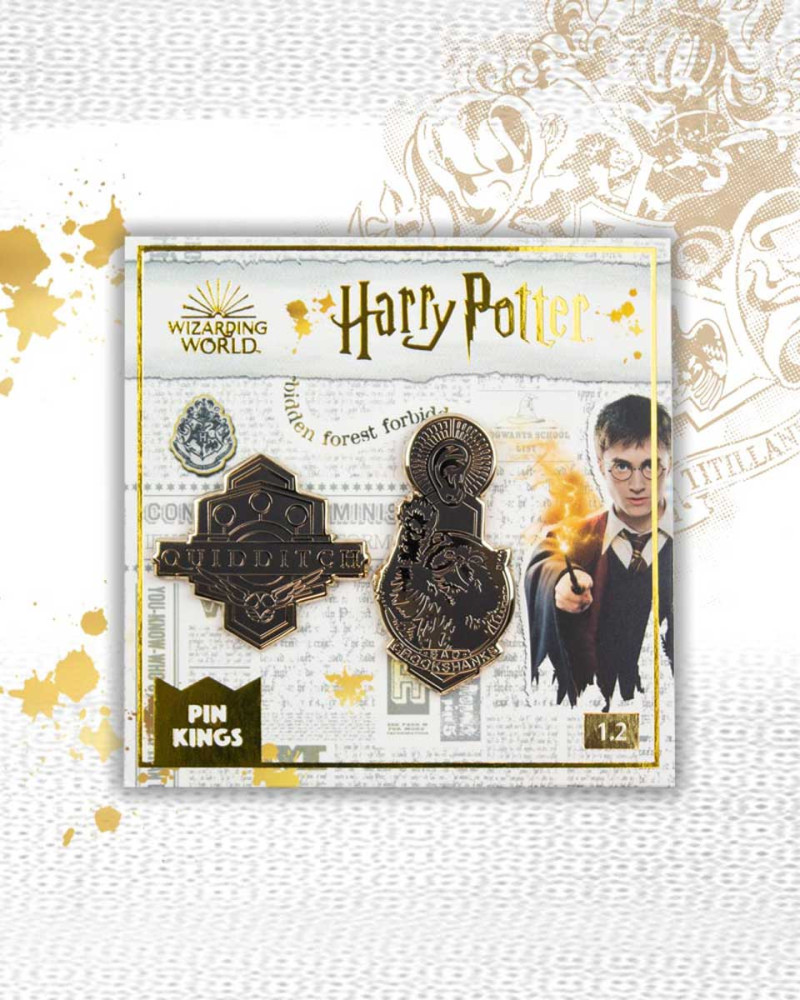 Pin Kings Harry Potter Enamel Pin Badge Set 1.2 - Quidditch & Crookshanks 