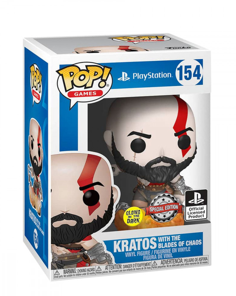 Bobble Figure Playstation Pop! - Kratos With The Blades Of Chaos 