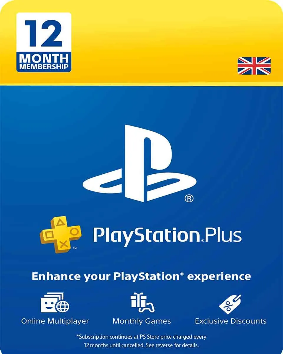 Playstation Plus Psn Subscription - 1 Year - Uk 