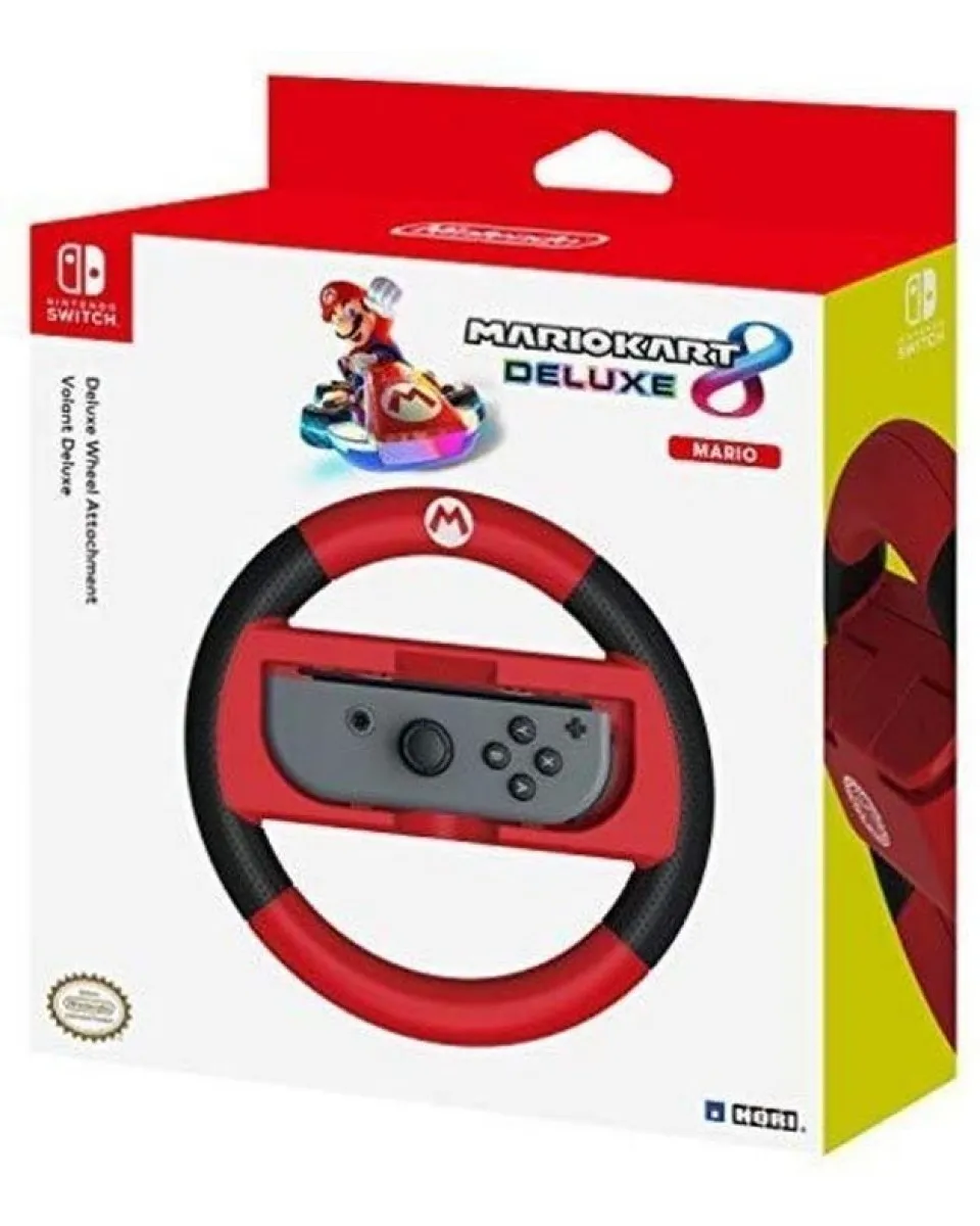 Nintendo Switch HORI Deluxe Wheel Attachment - Mario Kart 8 Deluxe - Mario 