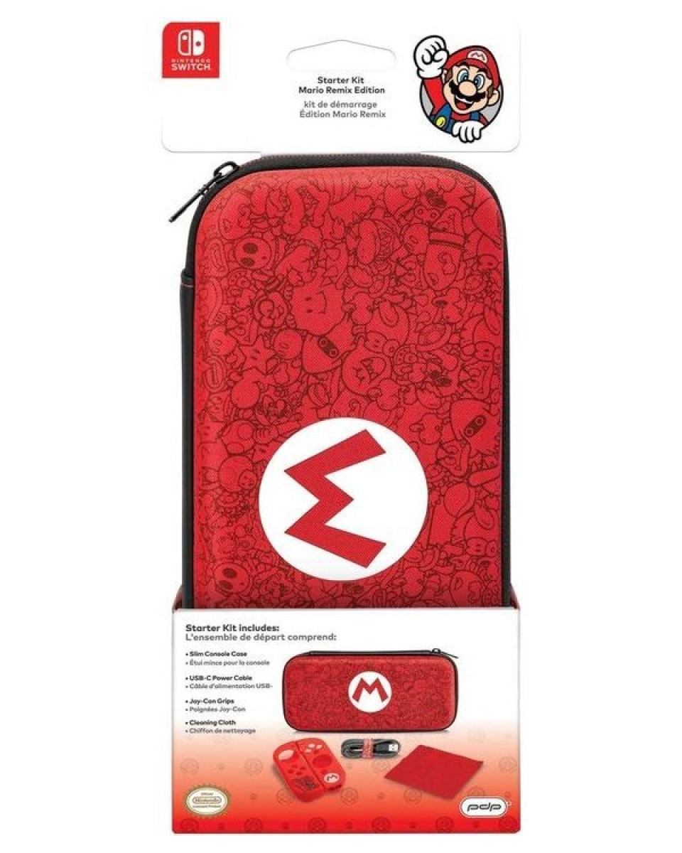 Nintendo Switch Starter Kit PDP - Mario Remix Edition ( Case + Joy-Con grips + U 