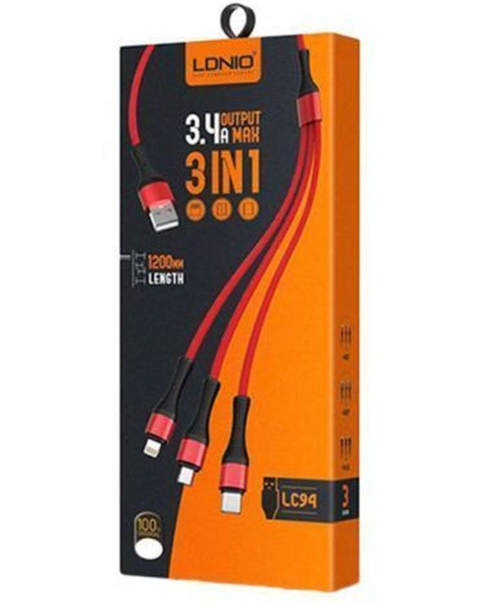 Kabl LDNIO 3 in 1 (micro + lightning + type-C) 