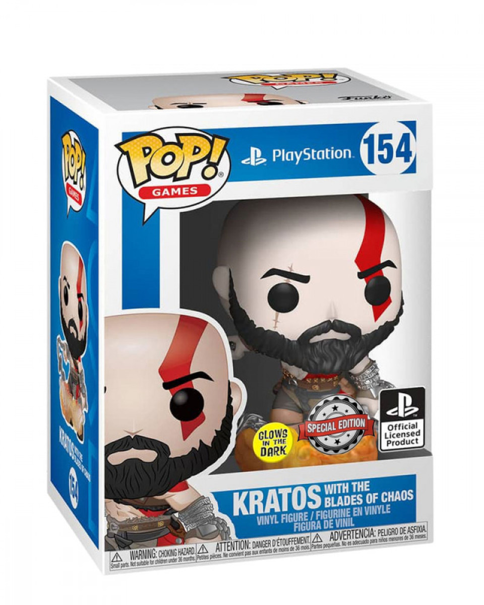 Bobble Figure Playstation Pop! - Kratos With The Blades Of Chaos 